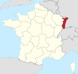 De Elzas ligt in Noord-Oost Frankrijk