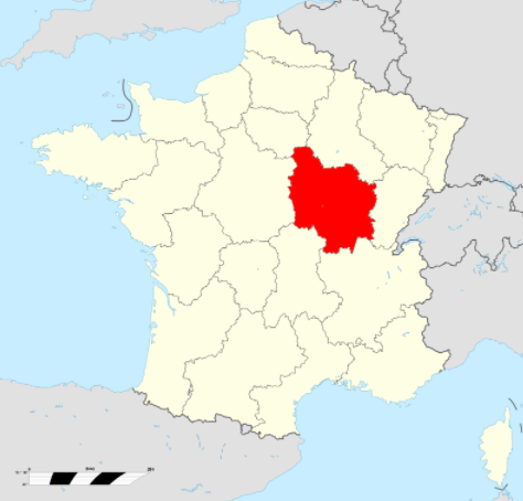 De Bourgogne is gelegen in centraal Frankrijk